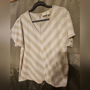 Chico's Golden Beige and Cream Top